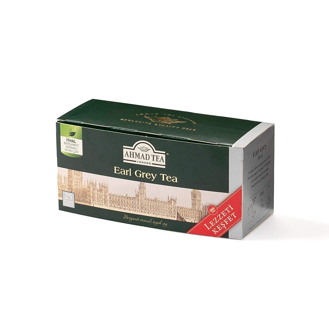 Earl Grey Bergamotlu Çay  (Bardak Süzen) 25x2 gr - Ahmad Tea